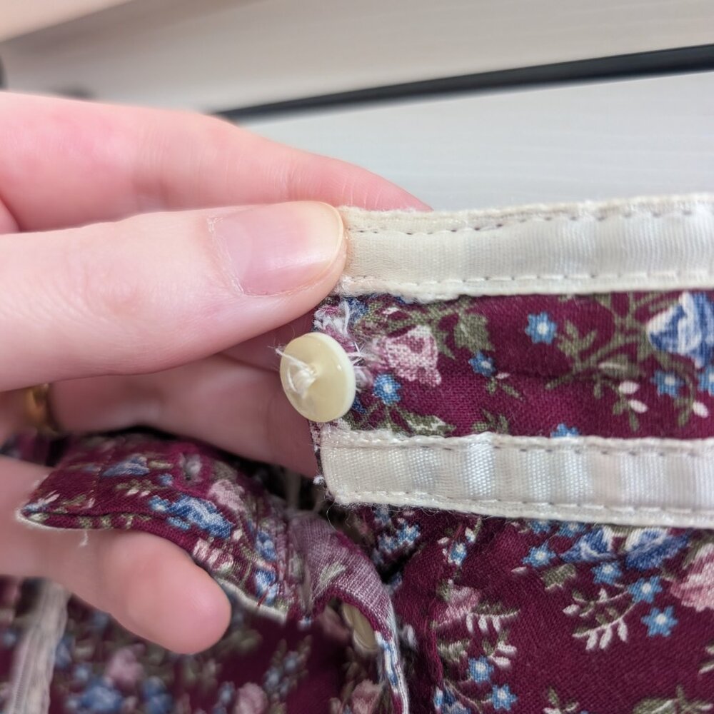 Vintage Gunne Sax Prairie Skirt in Burgundy Floral XXS - Picture 6 of 6